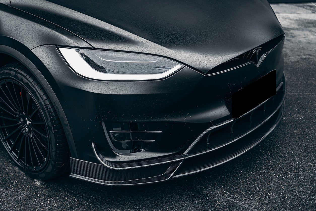 2016 - 2021 Tesla Model X SUV RZS Style Carbon Fiber Front Lip